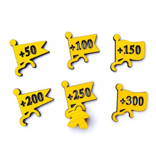 Yellow Scoring Flags for Carcassonne